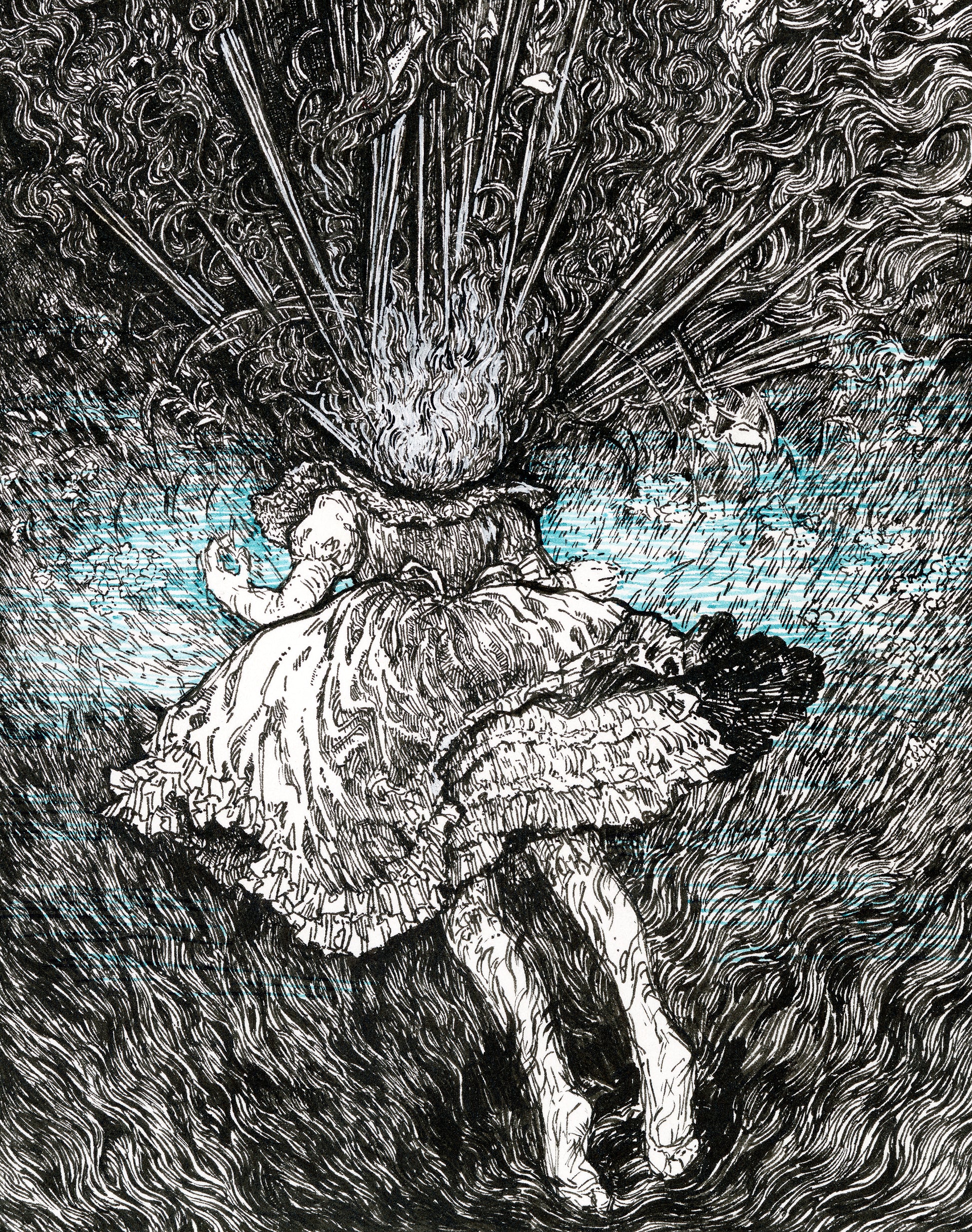 I Don’t Wanna Make It (I Just Wanna), 2025, ink on paperboard, 7 x 5 inches